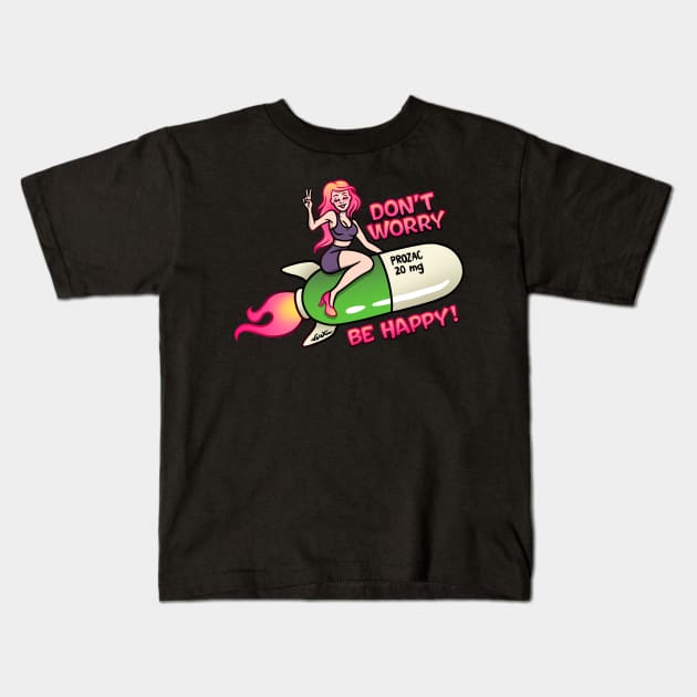 Don't worry, be happy Kids T-Shirt by valexn-store